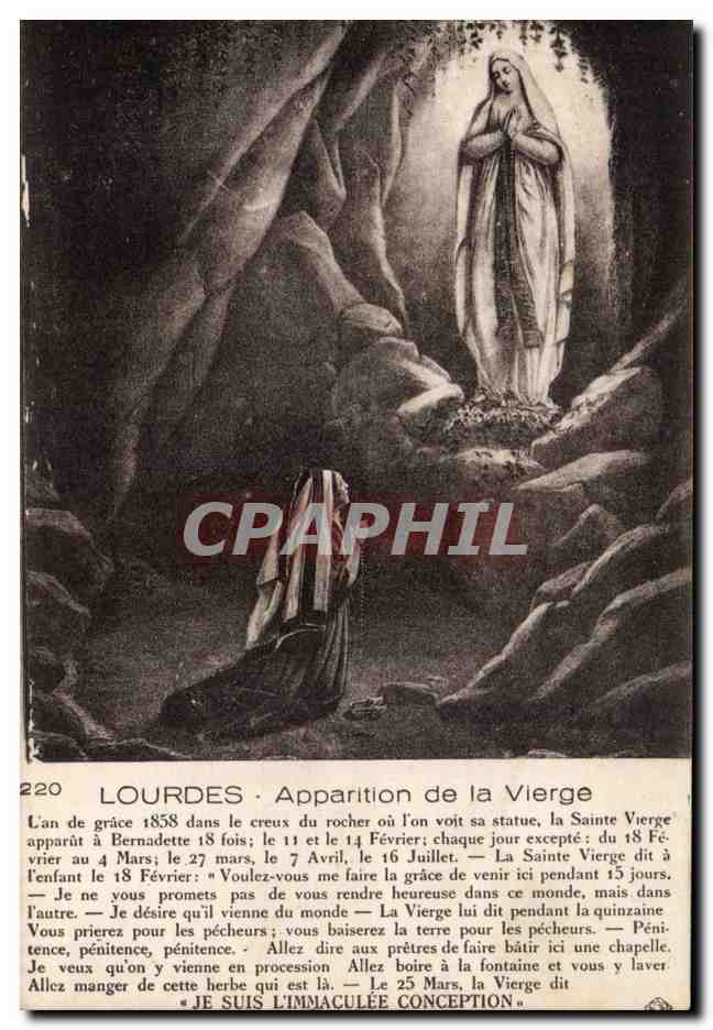 CPA Lourdes Apparition de la vierge