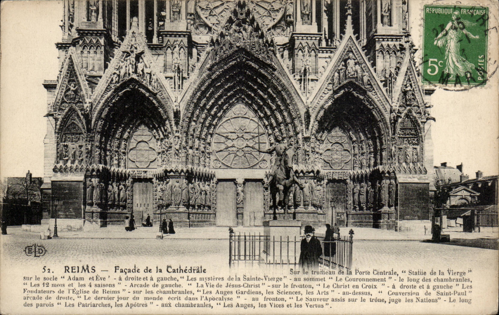Reims — Façade de la Cathédrale — ELD n°52