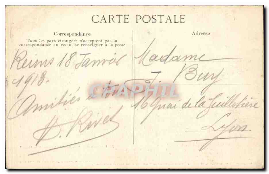 Reims — Façade de la Cathédrale — ELD n°52 — Reverso