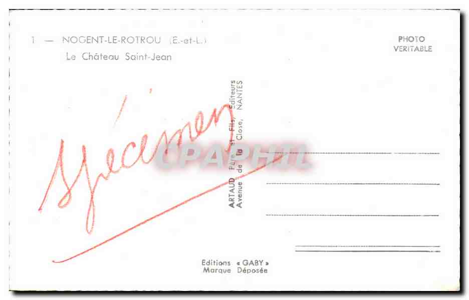 Castillo de Saint-Jean — Nogent-le-Rotrou (E-et-L) — Ediciones Gaby — Reverso