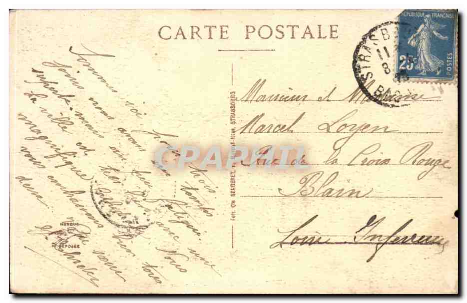 CPA Strasbourg Pont du corbeau — Verso