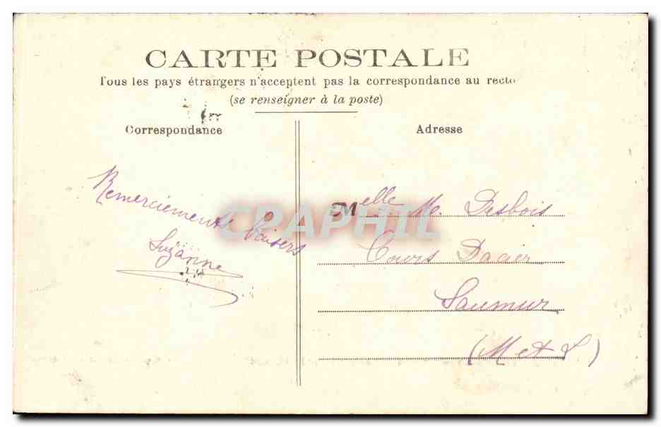 Saumur CPA Le pont Fouchard sur le Thouet ( lavandieres ) — Rückseite
