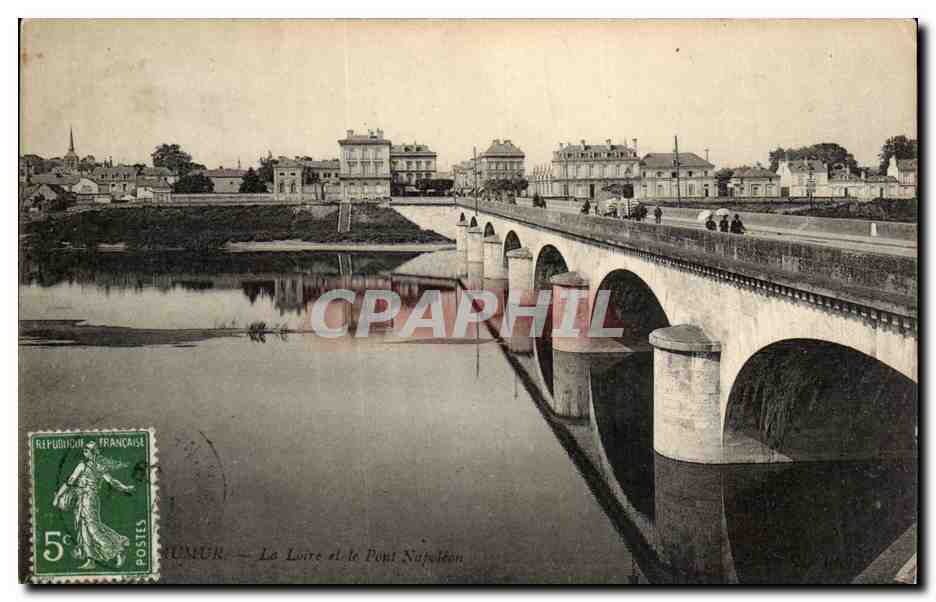 CPA Saumur La Loire et le pont napoleon