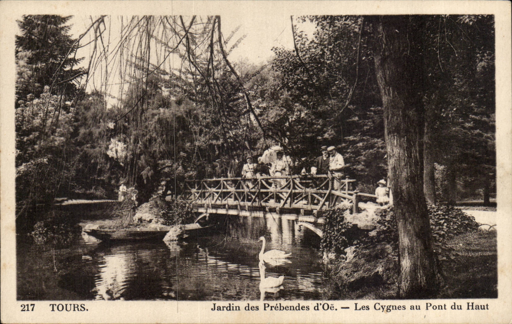 CPA Tours Jardin des Prebendes d'or Les cygnes au pont du haut