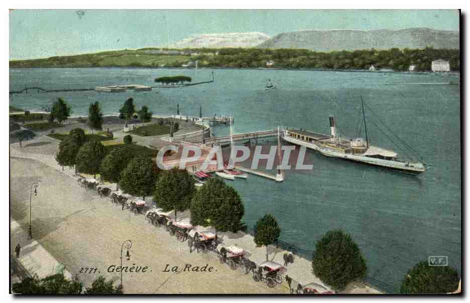 CPA Suisse Geneve la rade bateau