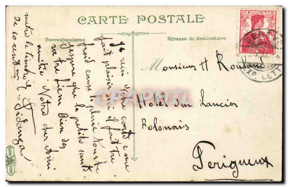 CPA Suisse Geneve la rade bateau — Rückseite