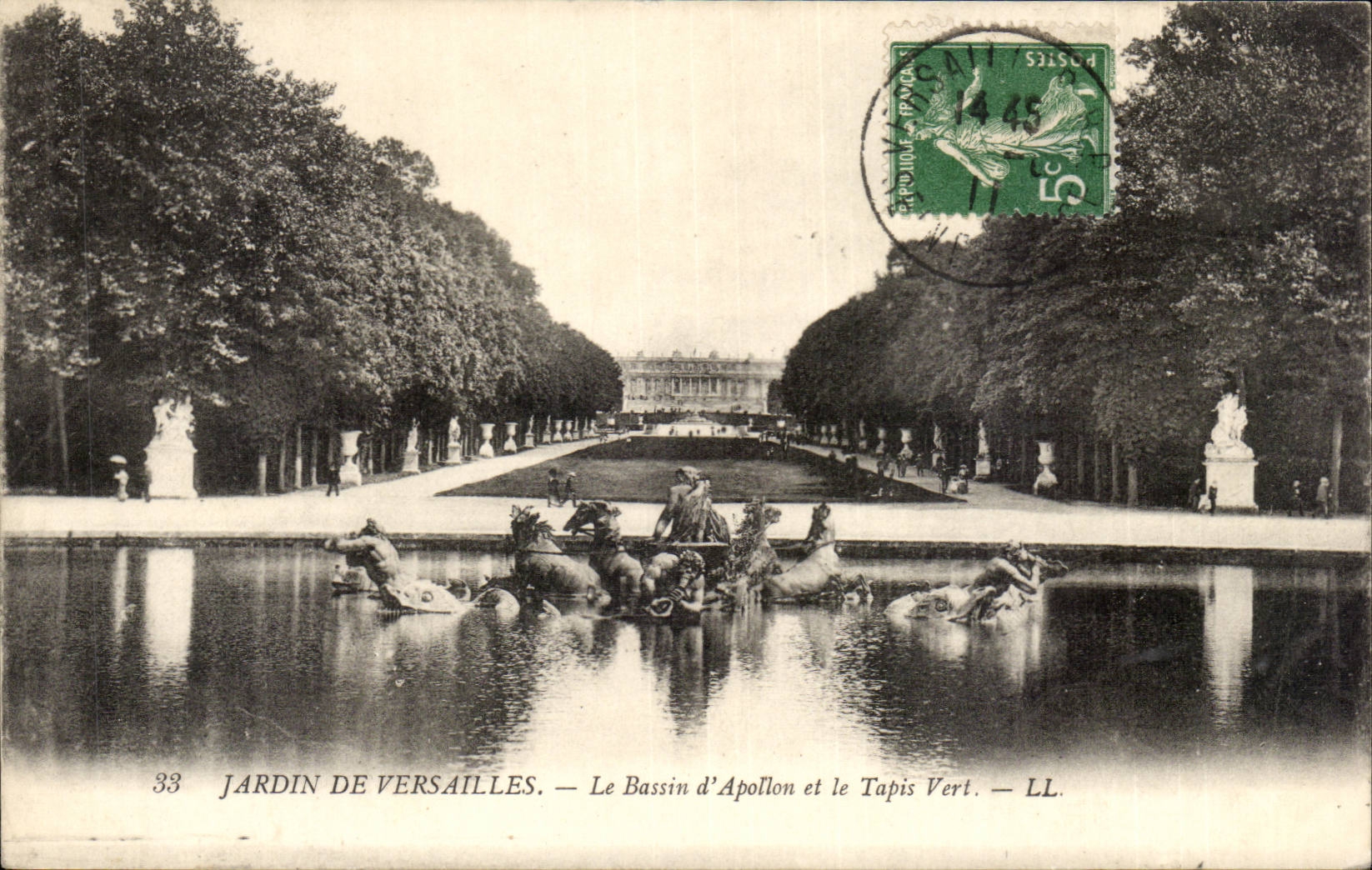 CPA Versailles Jardin Le bassin d'Apollon et le tapis vert