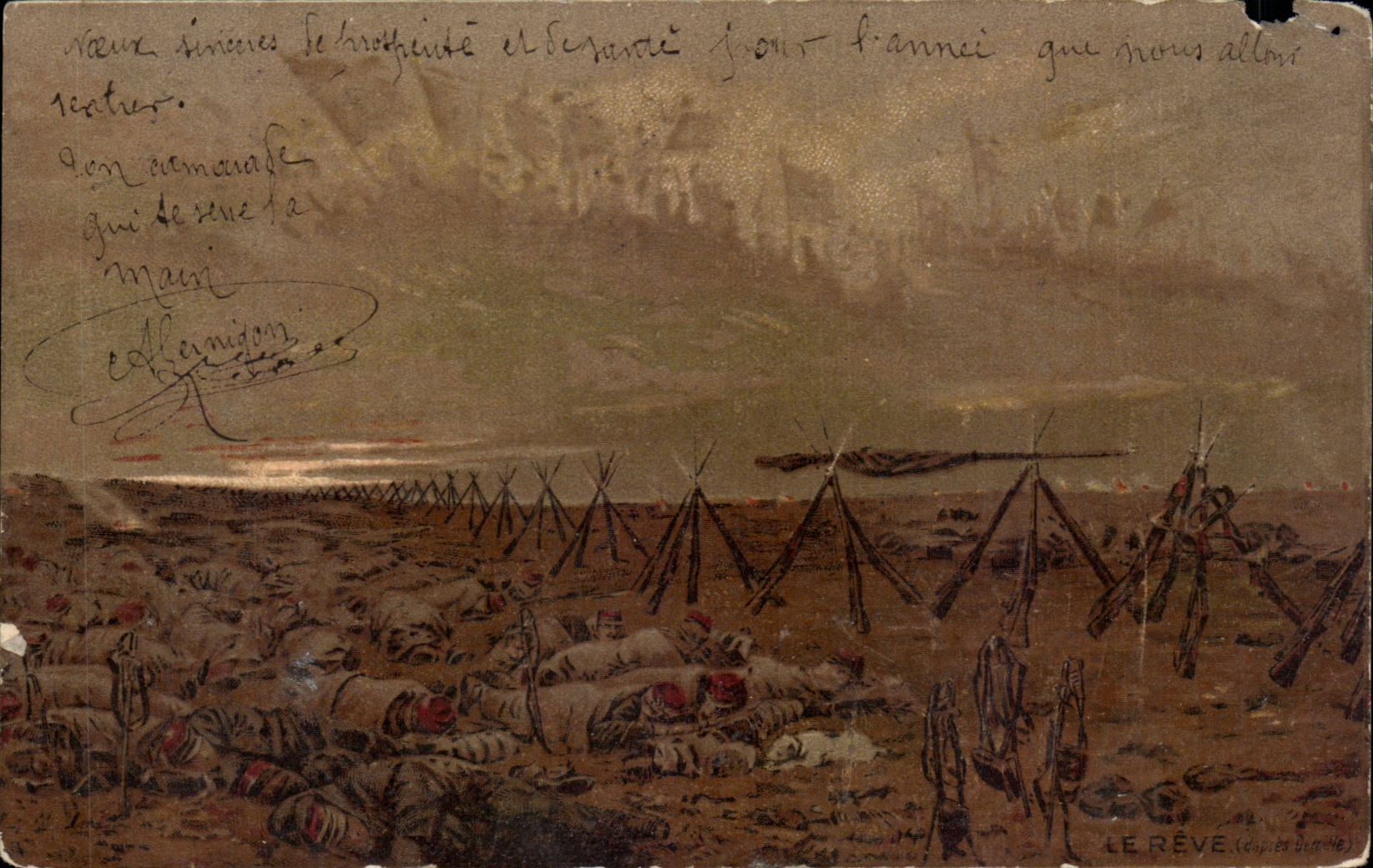 Camp de tranchées — scène de guerre — LE RÊVE (éditeur) n°46