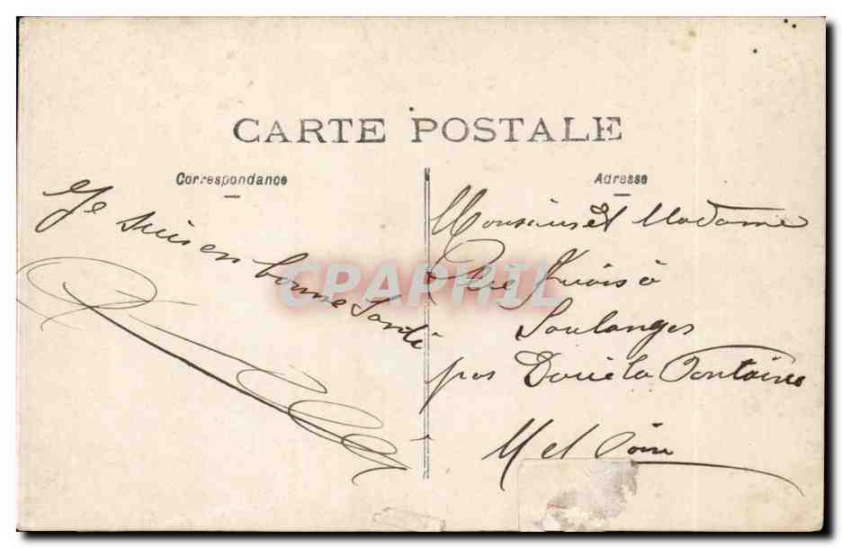 CPA Militaria Regiment Service de Sante — Verso