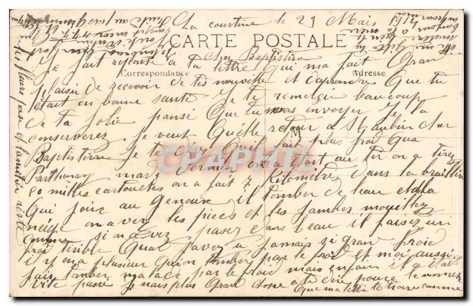 CARTE PHOTO CPA Militaria Regiment La Courtine — Rückseite