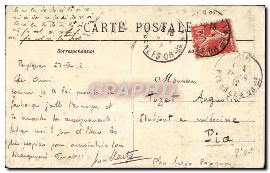 CPA Montpellier La faculte de Medecine — Rückseite