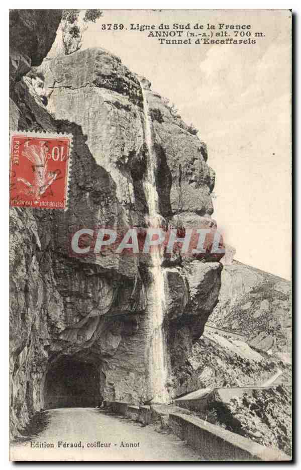 CPA Ligne du sud de la France Annot Tunnel d'Escaffarels