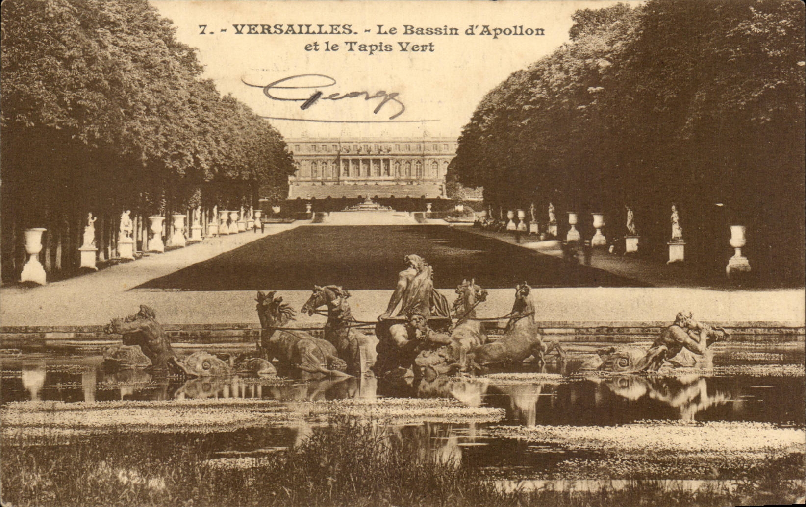 CPA Versailles Le bassin d'Apollon et le tapis vert