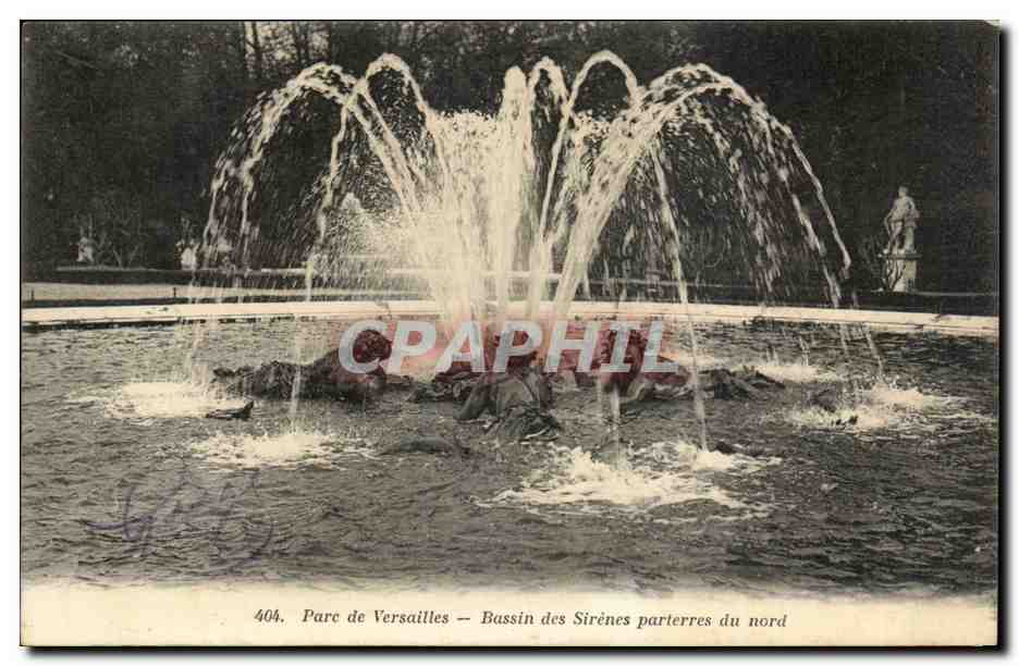 CPA Parc de Versailles Bassin des sirenes parterres du nord