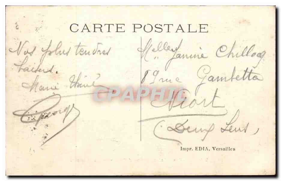 CPA Versailles palais du grand Trianon et les parterres — Verso