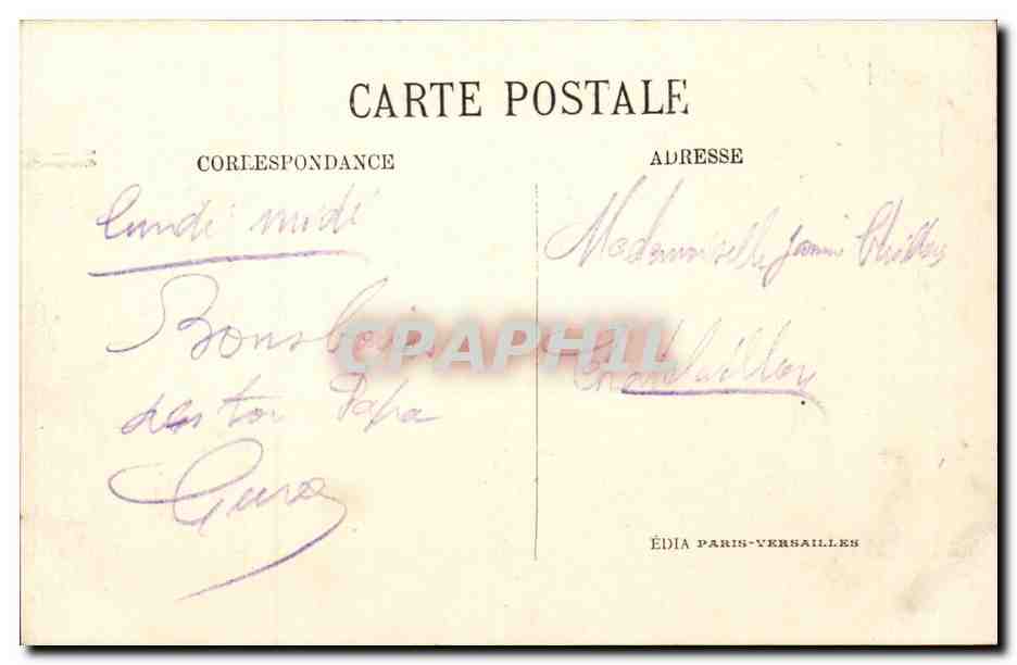 CPA Parc de Versailles Bassin de Neptune — Verso