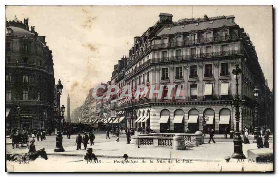 CPA Paris Perspective de la rue de la Paix