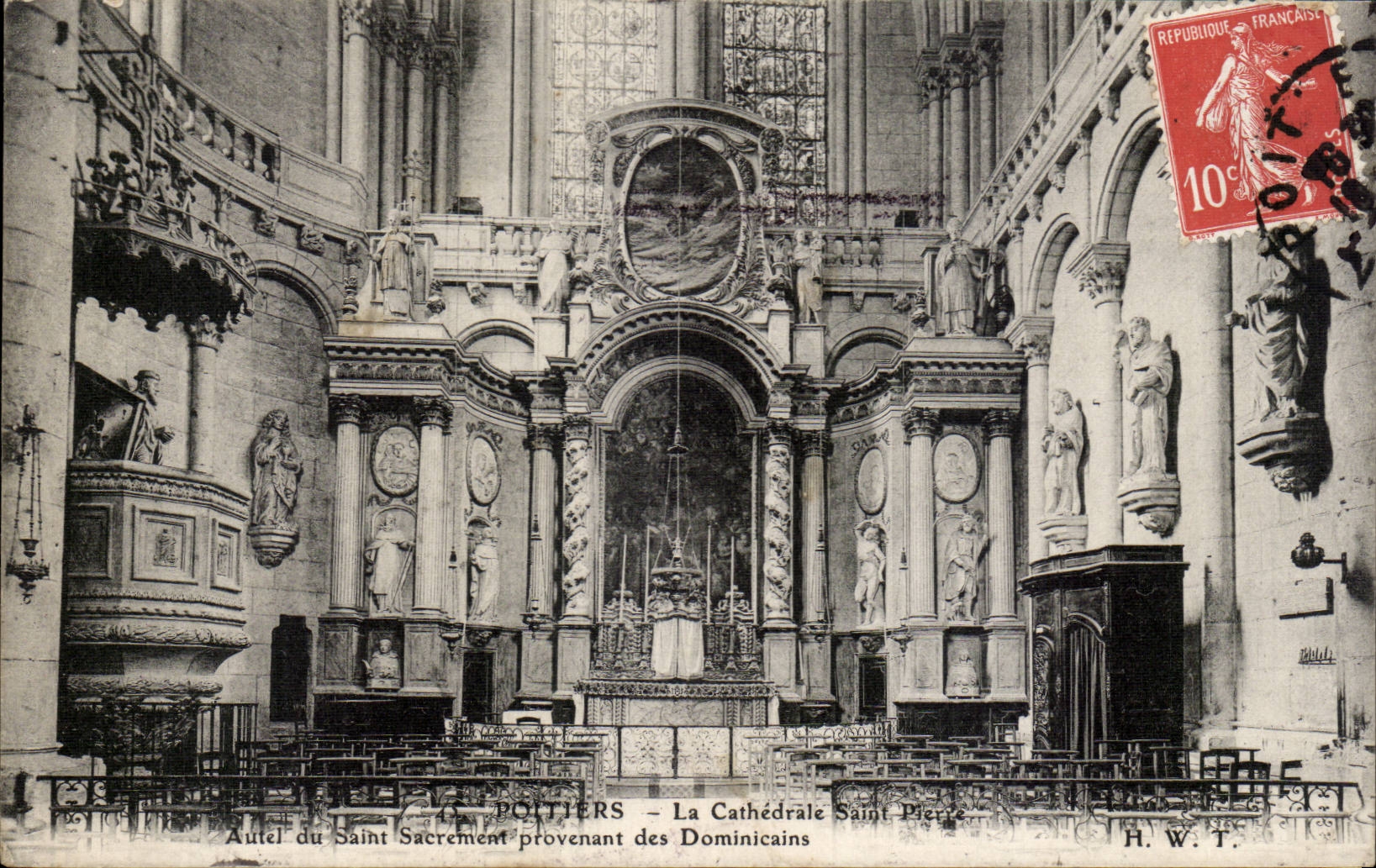 Poitiers — La Cathédrale Saint-Pierre — Autel du Saint-Sacrement provenant des Dominicains — H. W. T.