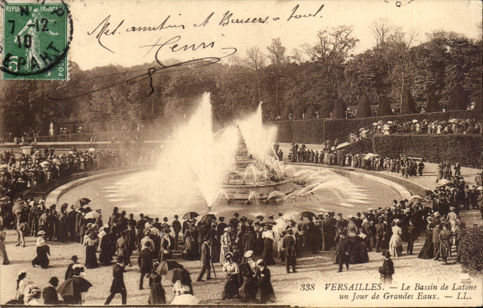 CPA Versailles Le bassin de Latone un jour de grandes eaux