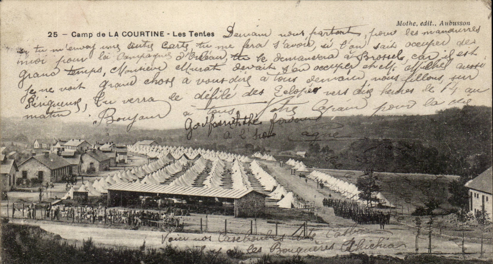 CPA Militaria Camp de la Courtine Les tentes