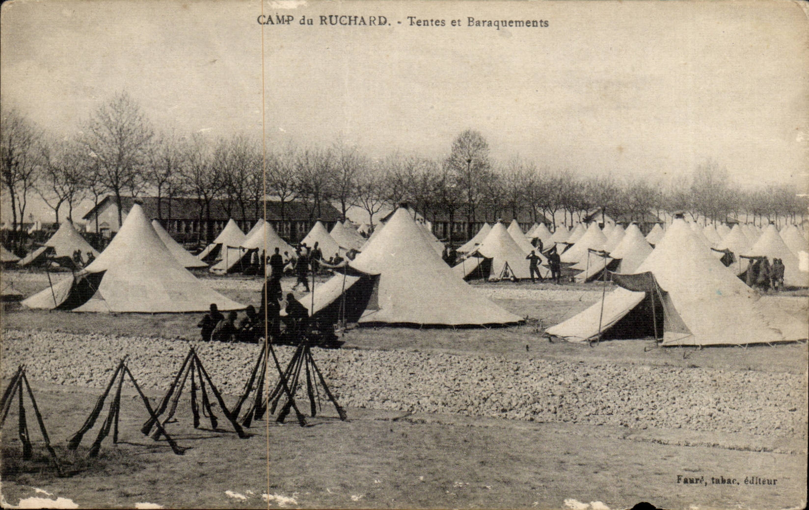 CPA Militaria Camp du Ruchard Tentes et baraquements