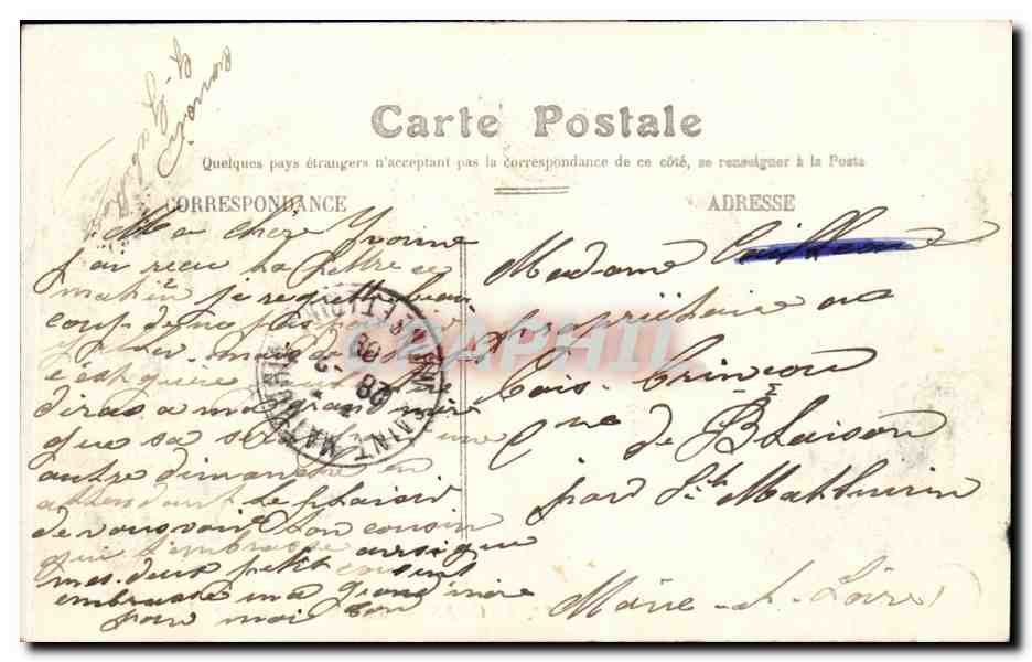CPA Angers Jardins du musee St Jean — Rückseite
