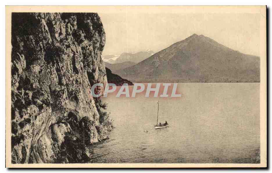 Lac d'Annecy — Le Roc de Chère et la Montagne d'Entrevernes — Imp. Levillier, Paris