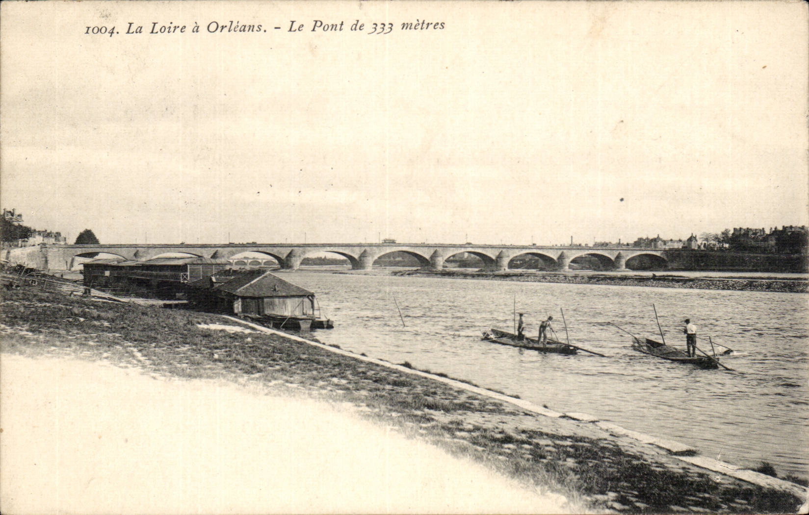 CPA Orleans Le pont de 333 metres Peche pecheurs