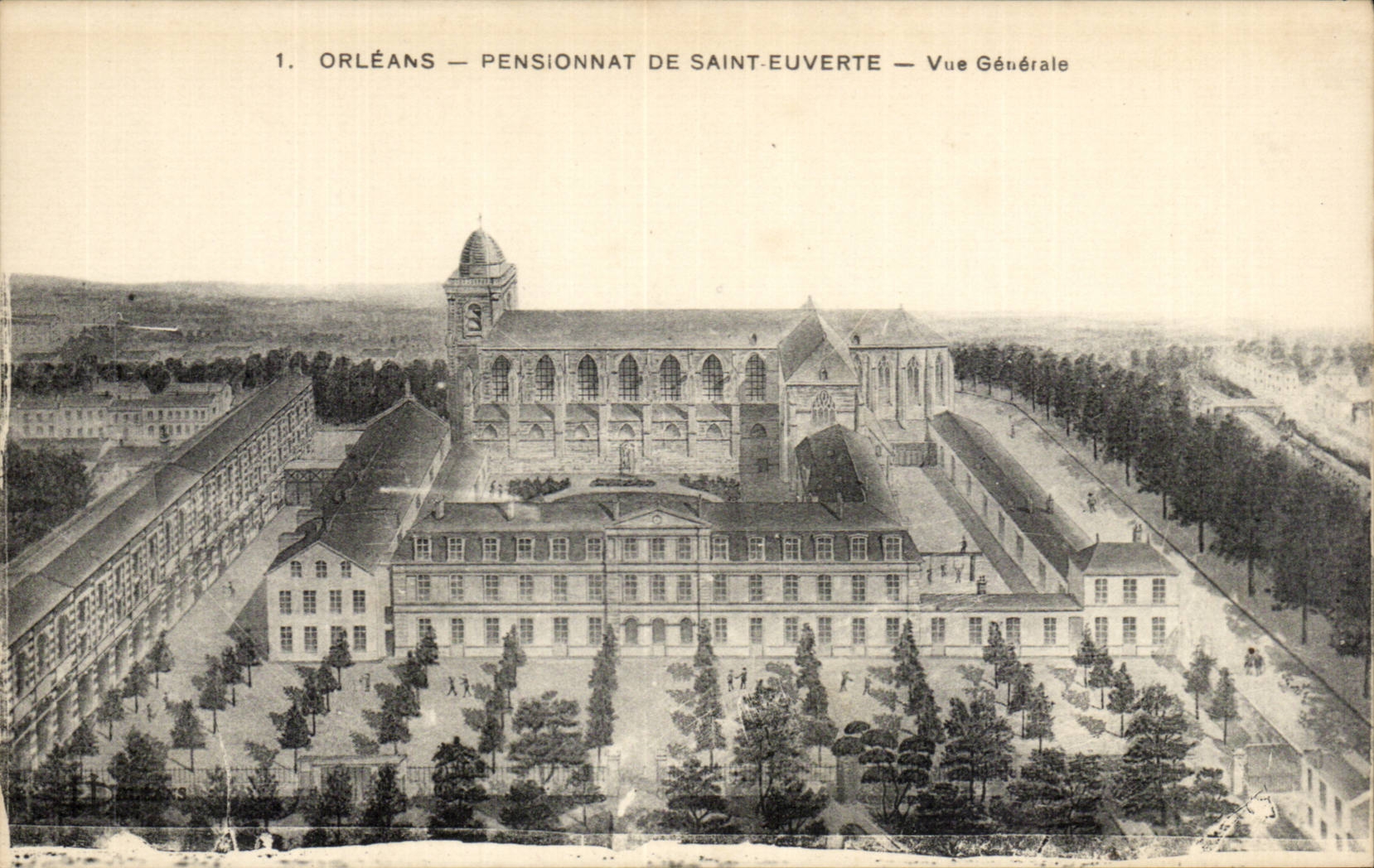 CPA Orleans Pensionnat de Sainte Euverte Vue generale