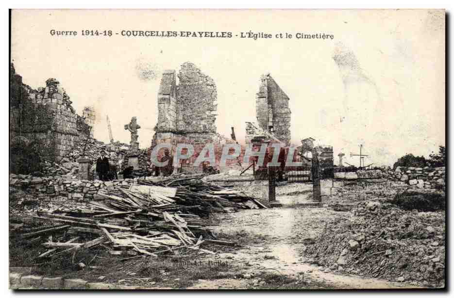 CPA Courcelles Epayelles Eglise et cimetiere