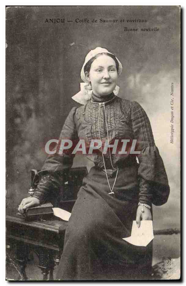 CPA Anjou Coiffe de Saumur et environs ( folklore coiffe costume 