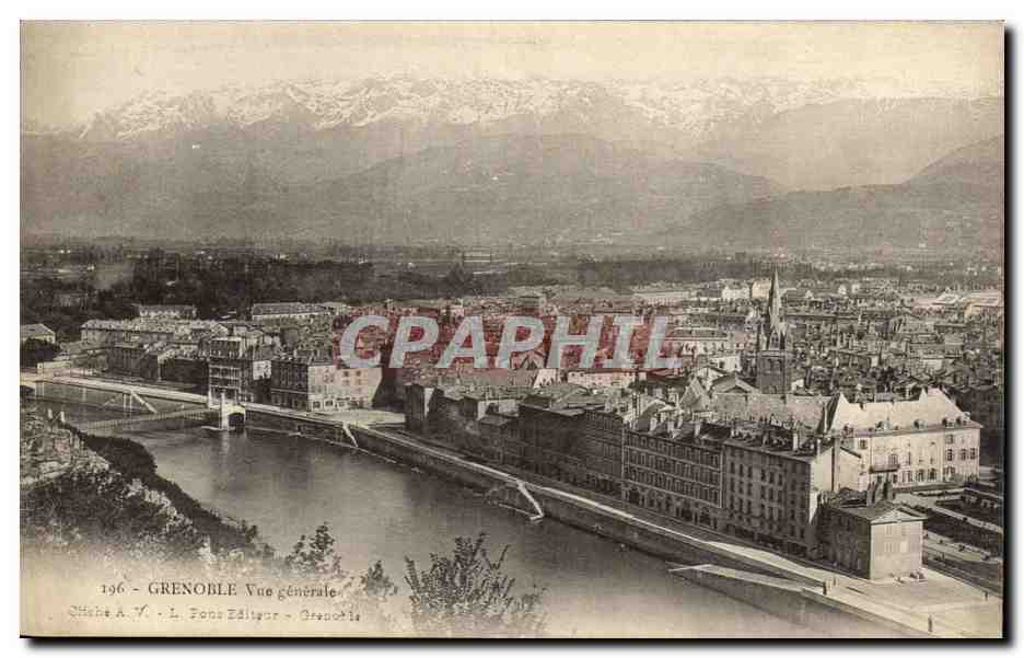 Grenoble - Vue générale — L. Fons Éditeur, Grenoble, n°196