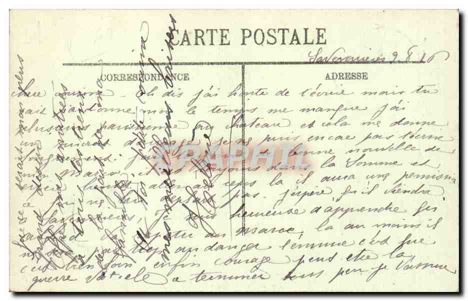 Angers CPA Hotel des Postes — Rückseite