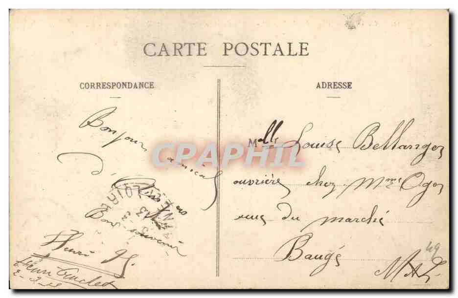 Angers CPA Place du Ralliement Cote de l'hotel des postes et rue Lenepveu — Rückseite