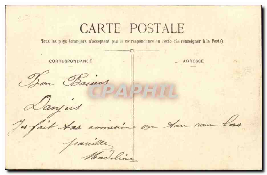 Angers CPA hotel des Postes et Telegraphes Hotel Saint Julien et rue Saint Maurille — Rückseite