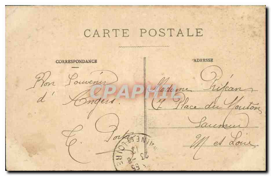 Angers CPA place du ralliement et grand hotel — Rückseite