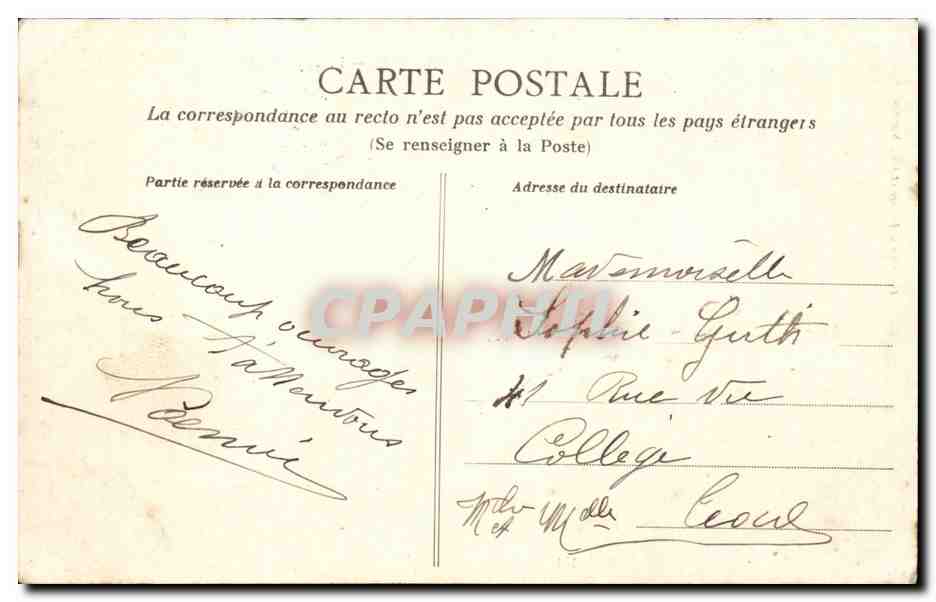 Angers CPA place du ralliement et rue lenepveu — Rückseite