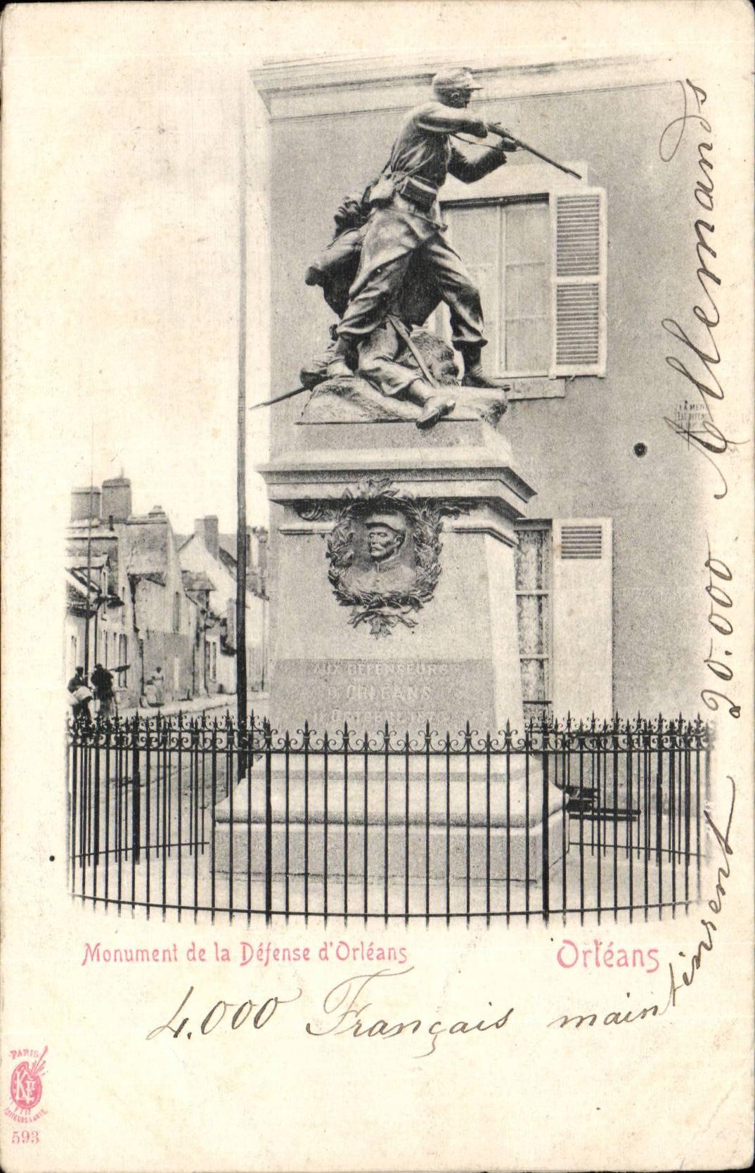 Orleans CPA Monument de la defense nationale Poilu Militaria