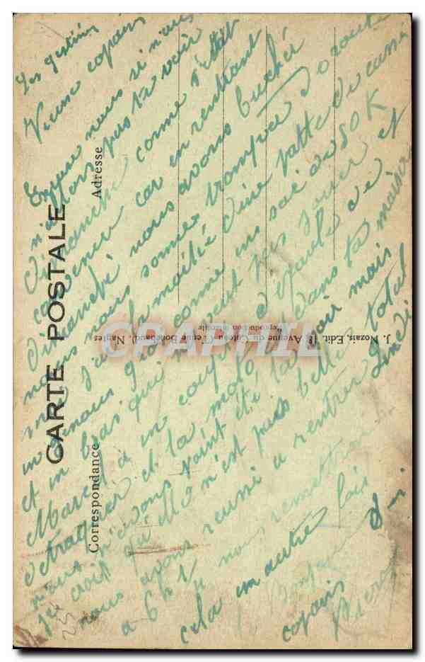 Sujet humoristique — femme punissant un homme — G. d. B., n° 102 — Verso
