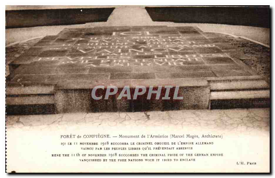 CPA Foret de Compiegne Monument de l'armistice ( MArcel Mages )