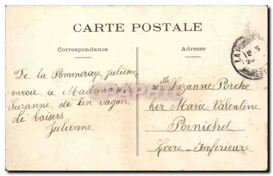 CPA La pommeraye Route de Chalonnes TOP Hotel des Voyageurs — Back