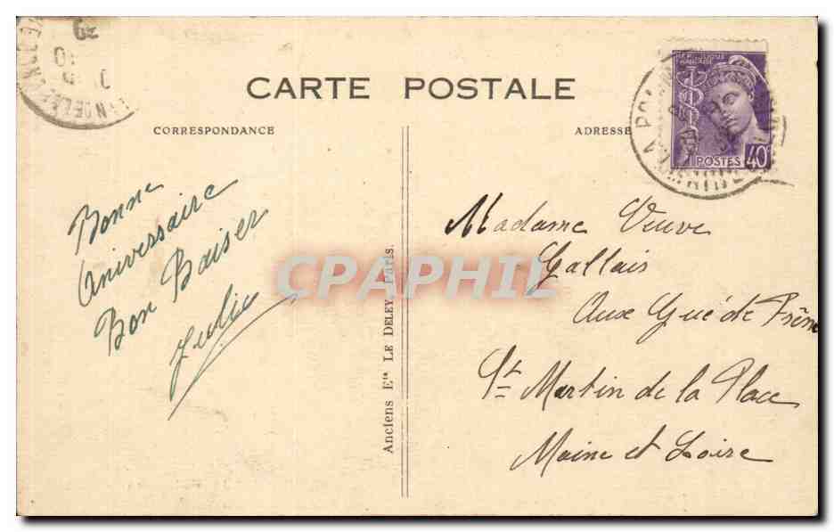 CPA La pommeraye Nouvel hotel et route de Bourgneuf — Rückseite