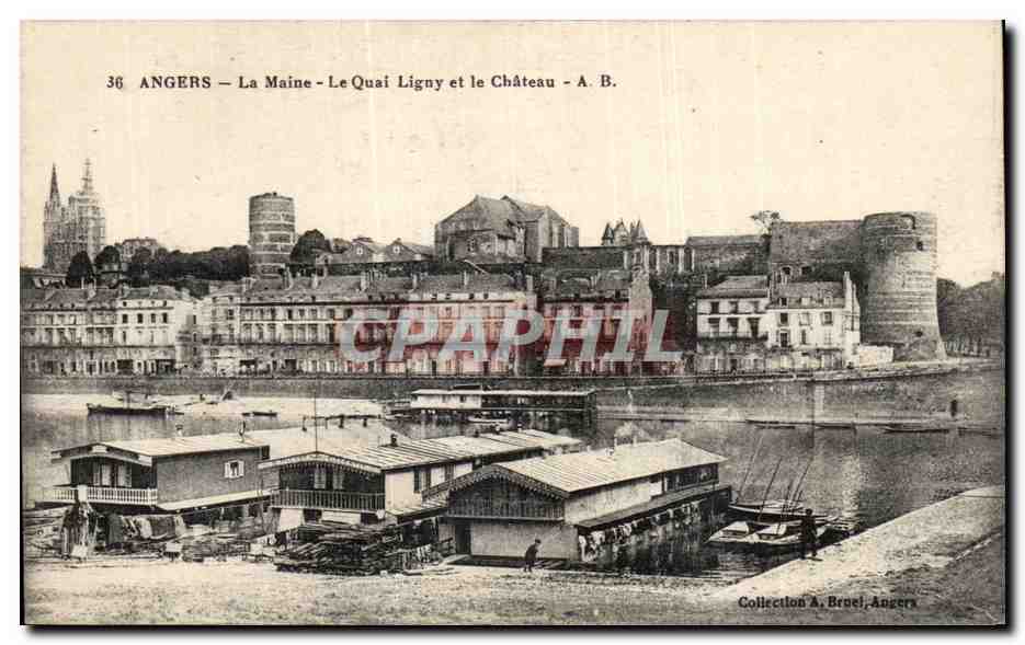 Angers — La Maine — Quai Ligny und Schloss — A. B.