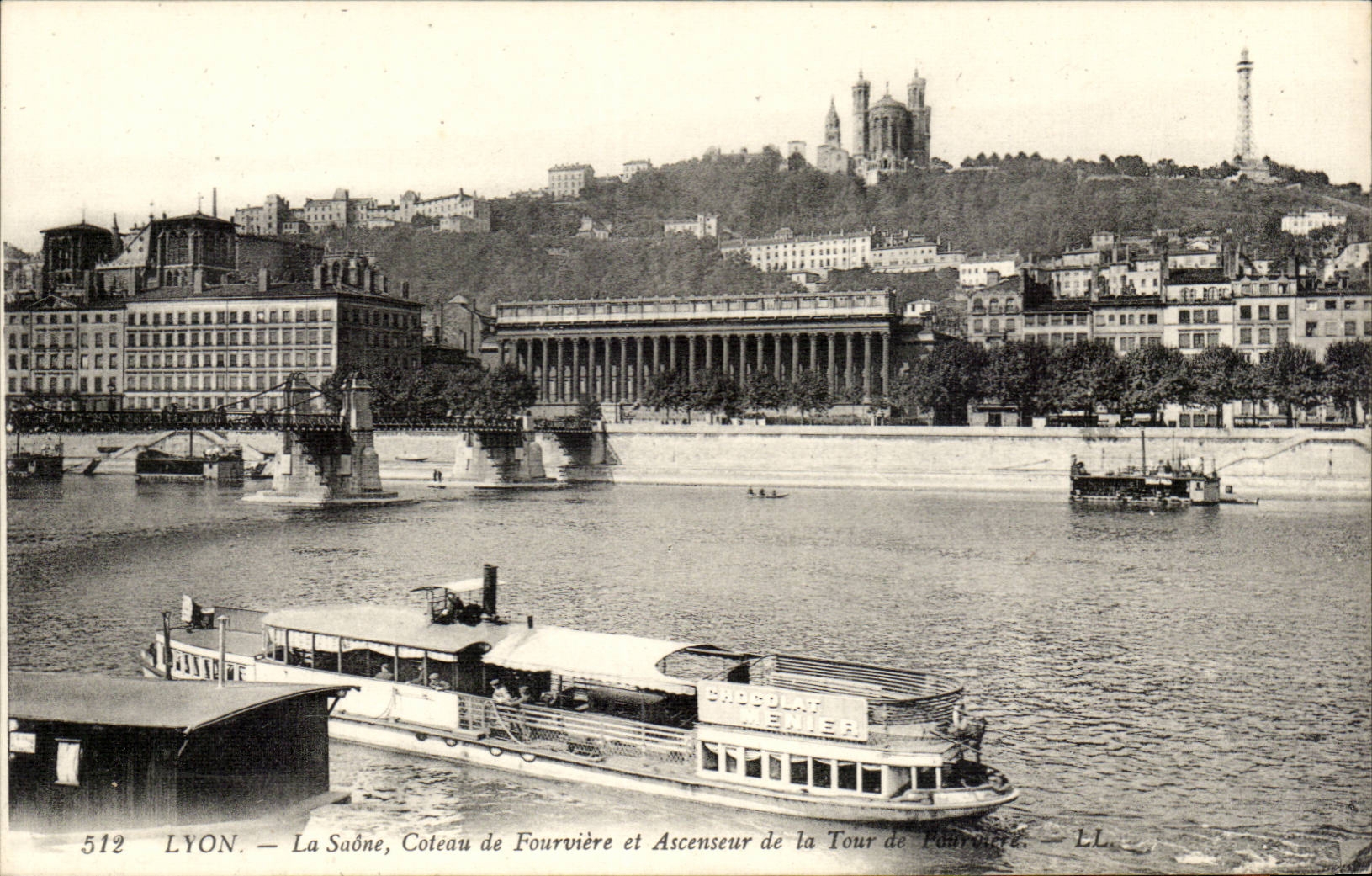 Lyon CPA la SAone Coteau de Fourviere et ascenseur de la tour de Fourviere