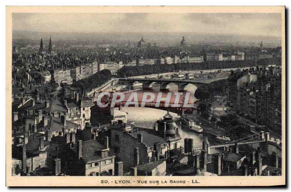 CPA Lyon Vue sur la Saone