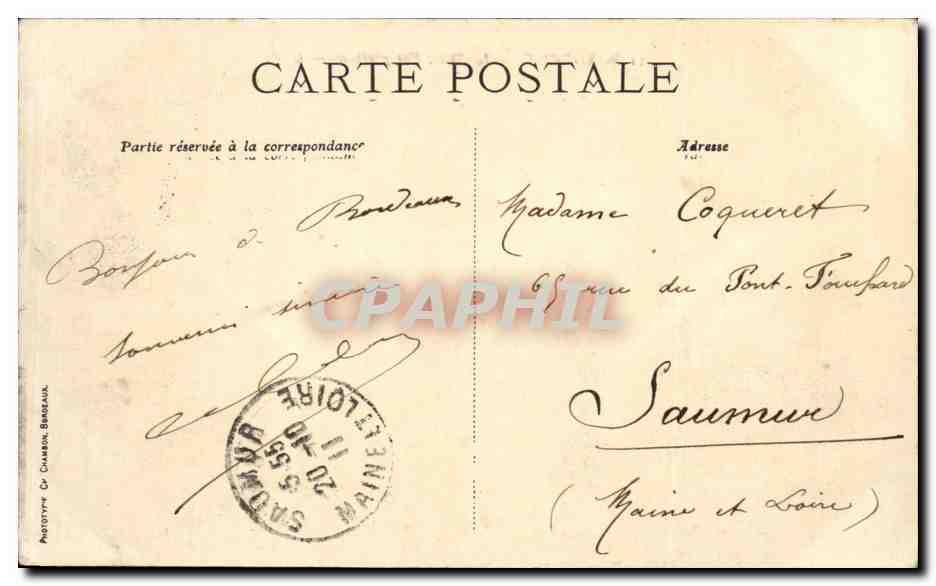 Bordeaux CPA La rade Vue generale — Verso