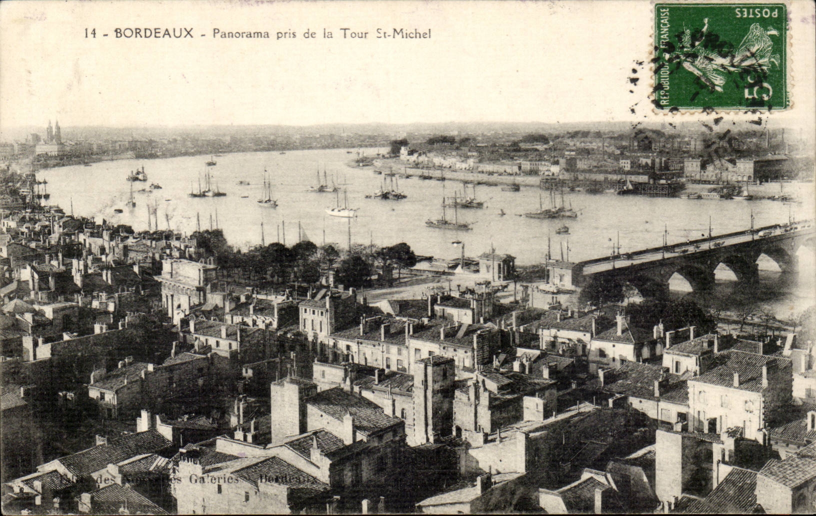 Bordeaux CPA panorama pris de la tour St Michel