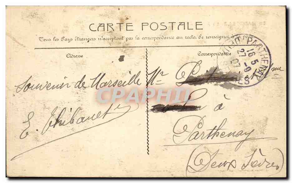 CPA Marseille Le fort St Jean — Rückseite