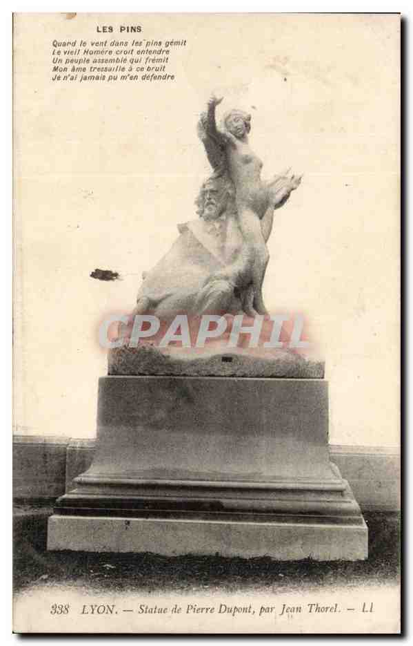 Les Pins — Statue de Pierre Dupont, par Jean Thorel — Lyon