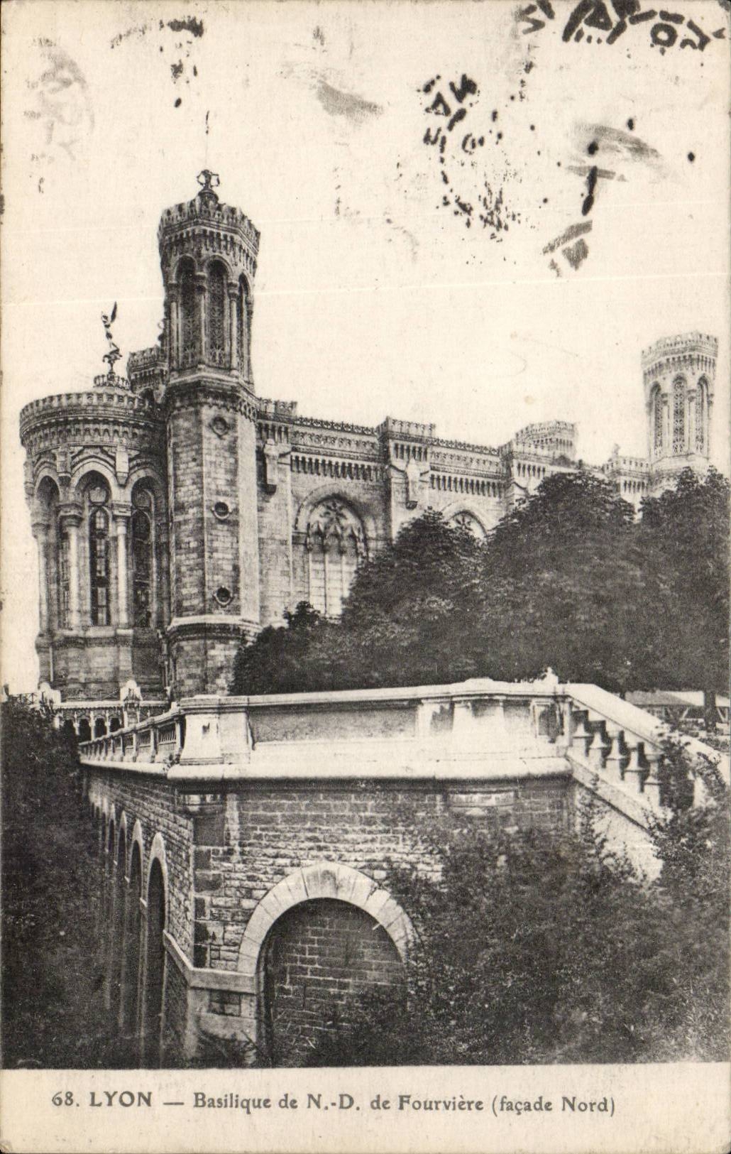 LYON — Basilique N.-D. de Fourvière (façade Nord) — S.A. Lyon, n°68